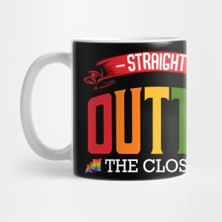 LGBT - Straight Outta The Closet - Gay Pride Statement Rainbow Mug